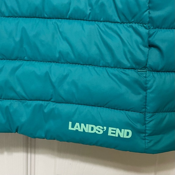 Lands' End Kids Teal Puffer Jacket - Picture 3 of 10